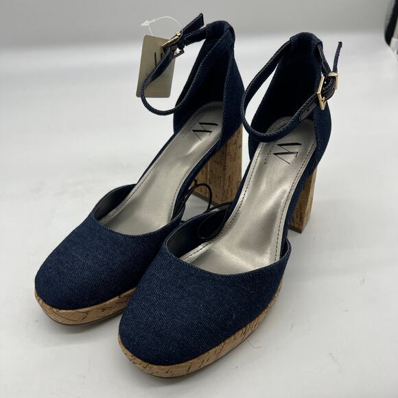 Worthington Womens Panama Block Heel Pumps Denim Size 7.5M - Picture 7 of 11